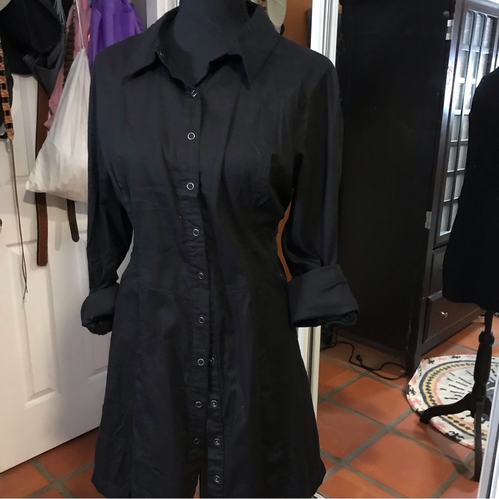 Free People fitted button down shirt dress